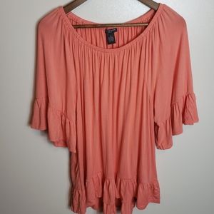 Chelsea & Theodore Off the Shoulder Ruffle Top